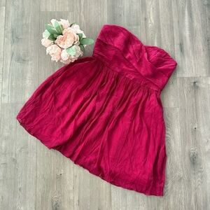 New J. Crew Rose Pink Silk Sweetheart Strapless Dress‎
